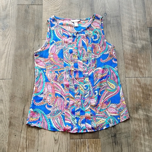 Banana Republic Sleeveless Paisley Top, Small - Picture 1 of 5